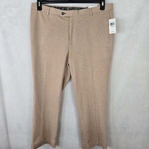 Paisley & Gray Men's Tan Knit Slim Fit Dress Pants 40x32 Soft Luxury 5979P $125